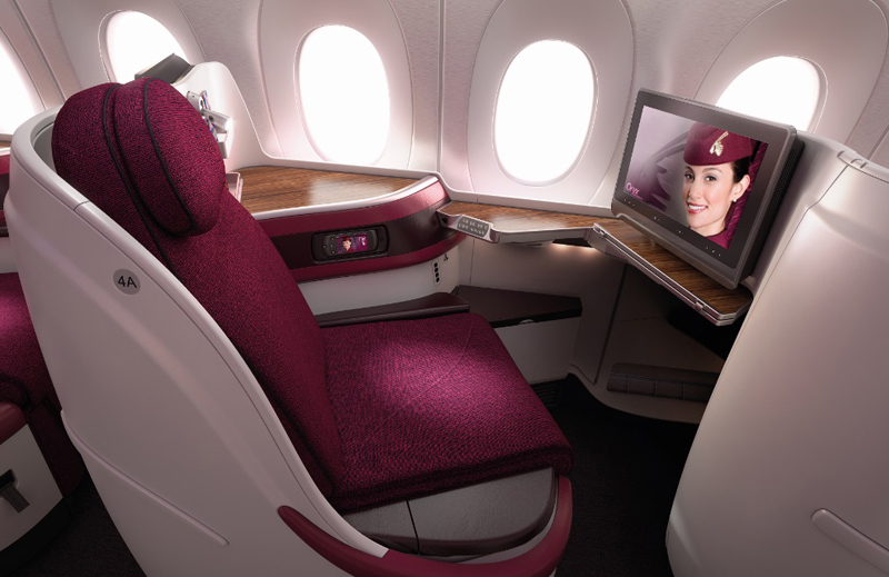 Qatar Airways' award winning A350 business class