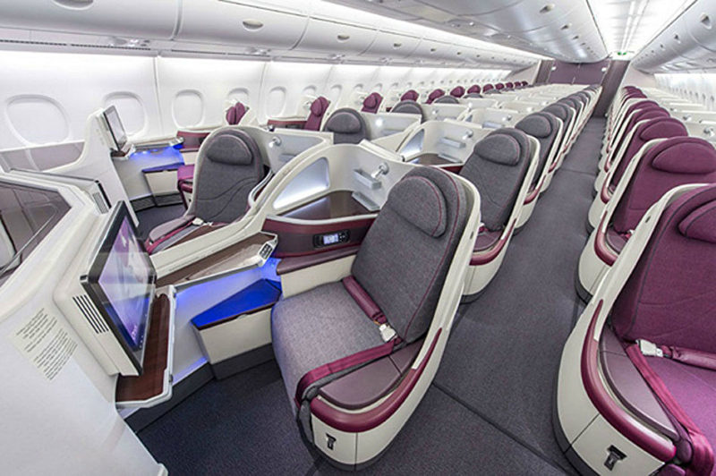 Qatar A380 Business Class Cabin