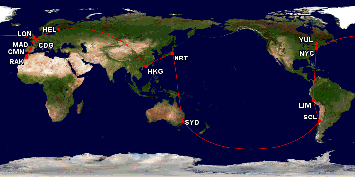 Qantas round the store world ticket