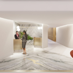 Qantas First Lounge Singapore Reception (artist impression) 800px