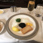 Singapore Airlines first class dinner appetiser