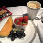 Singapore Airlines first class dinner fruit