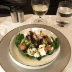 Singapore Airlines first class dinner salad