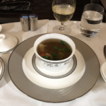 Singapore Airlines first class dinner soup
